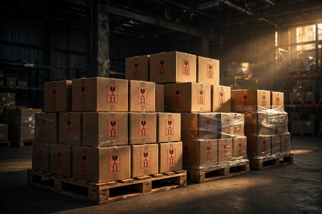 Export shipping cartons ready for dispatch