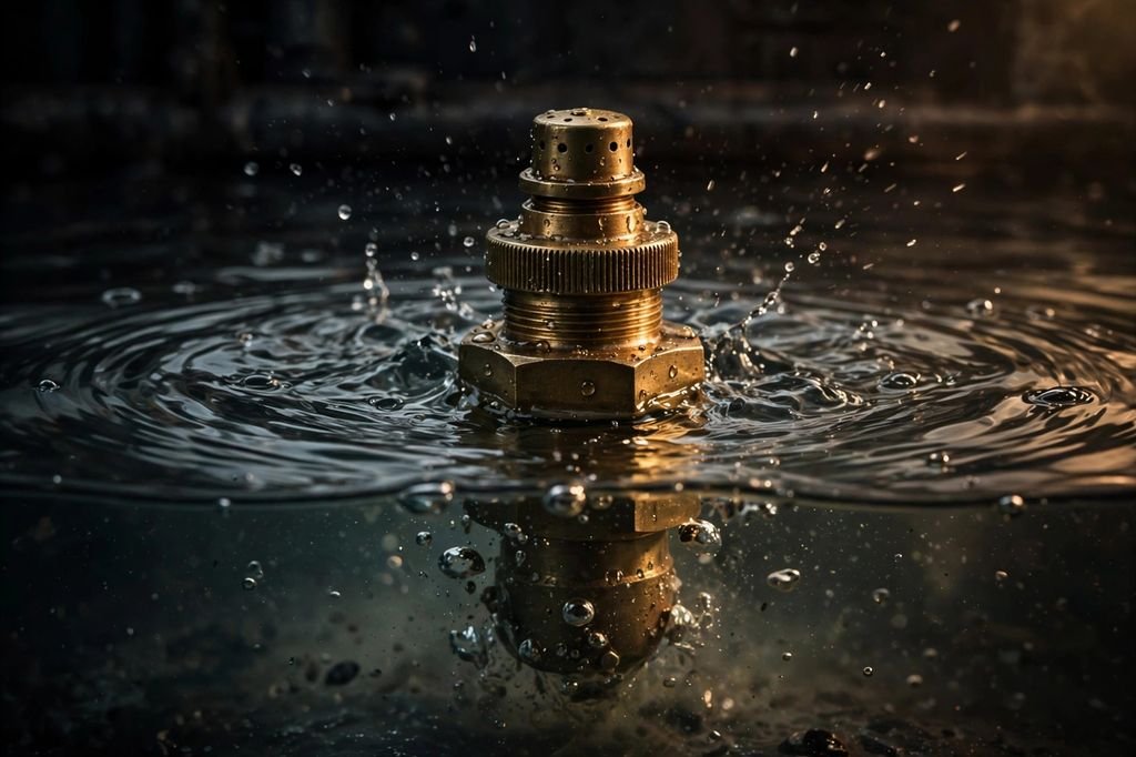 Brass vent valve in water submersion test